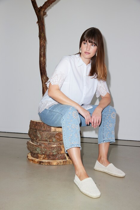 7/8-Jeans Mona, zoomkant, rechte pijpen, biologisch katoen