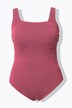 Maillot de bain, bonnets souples et décolleté carré, matière texturée petits carreaux