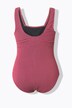 Maillot de bain, bonnets souples et décolleté carré, matière texturée petits carreaux