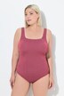 Maillot de bain, bonnets souples et décolleté carré, matière texturée petits carreaux