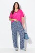 Pantalon Rose en crêpe. Jambe large, taille élastique