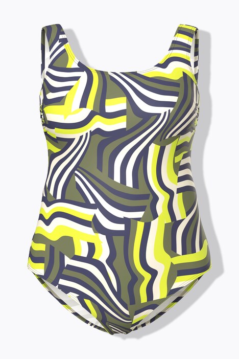 Badedragt, grafisk print, uden softcups