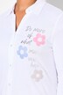 Jerseybluse, A-form, 3D-blomster, lange ærmer