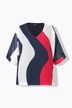Wave Stripe Short Sleeve Chiffon Tunic