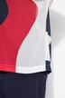 Wave Stripe Short Sleeve Chiffon Tunic