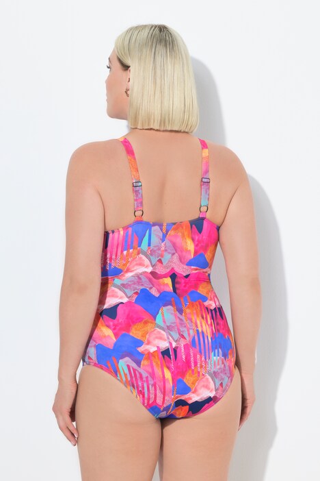 Maillot de bain à bonnets souples, décolleté esprit cache-cœur, matière recyclée