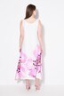 Midi-jurk, bloemen, tulp-silhouet, ronde hals, mouwloos