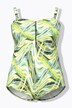Maillot de bain à bonnets souples, fermeture zippée et motif vagues