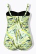 Maillot de bain à bonnets souples, fermeture zippée et motif vagues