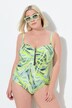 Maillot de bain à bonnets souples, fermeture zippée et motif vagues