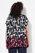 Blouse, boten, oversized, V-hals, halve mouwen