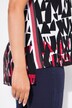Blouse, boten, oversized, V-hals, halve mouwen