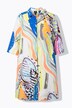 Lange blouse, lyocell, A-lijn, overhemdkraag, 3/4-mouwen