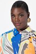 Lange blouse, lyocell, A-lijn, overhemdkraag, 3/4-mouwen