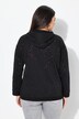 Giacca di felpa dal taglio oversize con ricami traforati e maniche lunghe
