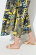 Robe midi sans manches, décolleté rond et coupe évasée, motif jungle