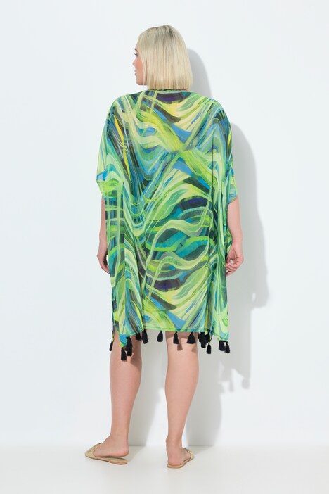 Abstract Wave Print Chiffon Dress
