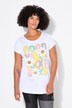 T-skjorte, blomstret/statement-motiv, halvermet