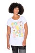 Tričko, květy / nápis, krátké rukávy
