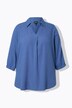 Tunique en lin mélangé. Coupe évasée. Col chemise et manches 3/4