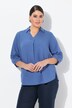 Tunique en lin mélangé. Coupe évasée. Col chemise et manches 3/4