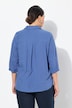 Tunique en lin mélangé. Coupe évasée. Col chemise et manches 3/4