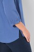 Tunique en lin mélangé. Coupe évasée. Col chemise et manches 3/4