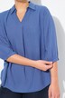 Tunique en lin mélangé. Coupe évasée. Col chemise et manches 3/4