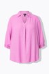Tunique en lin mélangé. Coupe évasée. Col chemise et manches 3/4