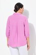 Tunique en lin mélangé. Coupe évasée. Col chemise et manches 3/4