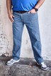 Men+ jeans, magepassform, denim, regular fit, 5-lommers, farget denim, opptil str. 82/41