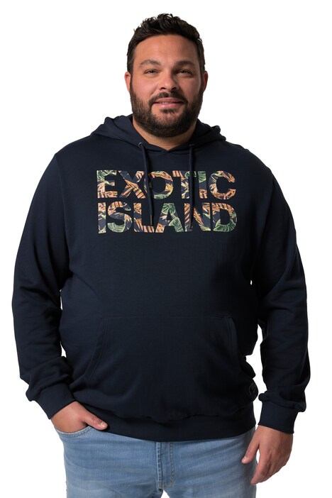 Mikina s kapucí Men+, tepláková, potisk, do 8XL