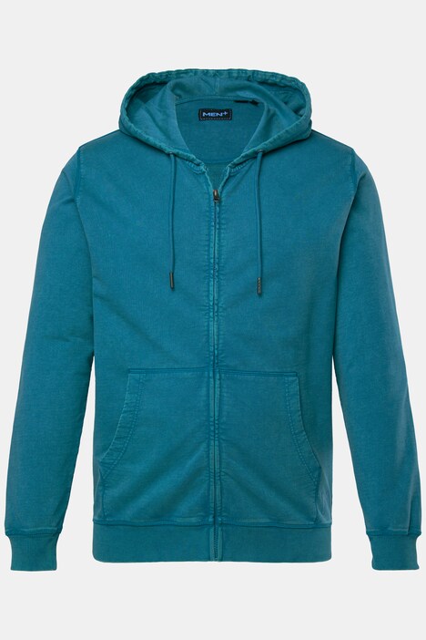 Bunda s kapucí Men+, tepláková, kapuce, potisk, vintage vzhled, do 8XL