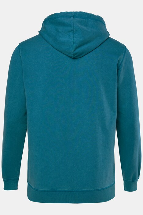 Bunda s kapucí Men+, tepláková, kapuce, potisk, vintage vzhled, do 8XL