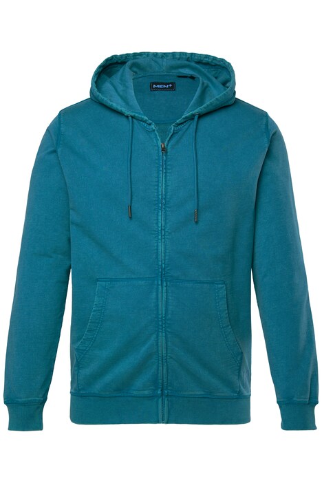 Bunda s kapucí Men+, tepláková, kapuce, potisk, vintage vzhled, do 8XL