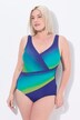 Maillot de bain en matière recyclée, dégradé de couleurs, drapé et bonnets souples