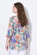 Bluse i linblanding, A-linjeformet, tunikaformet utringning, 3/4 ermer