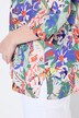 Bluse i linblanding, A-linjeformet, tunikaformet utringning, 3/4 ermer