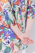 Bluse i linblanding, A-linjeformet, tunikaformet utringning, 3/4 ermer