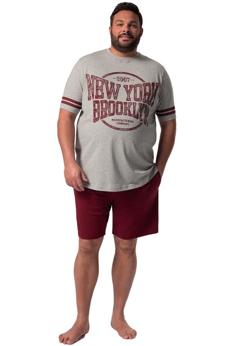 Pyžamo Men+, břišní střih, dvojdílné, tričko s potiskem, šortky, do 8XL