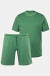 Men+ pysjamas, mønstret T-skjorte, shorts, opptil 8 XL