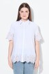 Chemisier, palmiers, col chemise, manches courtes, coton biologique