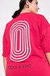 T-shirt, oversized, cirkelprint, halve mouw