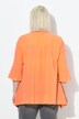 Blouse, sierplooi, A-lijn, tuniekhals, 3/4-volantmouwen