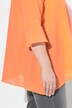Blouse, sierplooi, A-lijn, tuniekhals, 3/4-volantmouwen