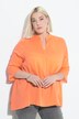 Blouse, sierplooi, A-lijn, tuniekhals, 3/4-volantmouwen