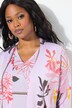 Gebreid vest, bloemen, zonder sluiting, lange mouwen