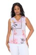 Úpletový top, květovaný vzor, výstřih do V, bez rukávů