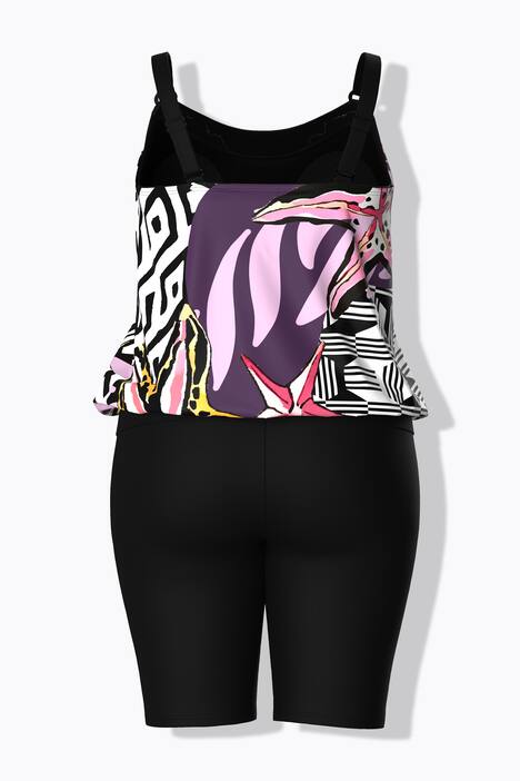Tankini, patchprint, zachte cups, verstelbare schouderbandjes