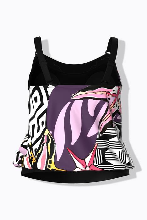 Tankini, patchprint, zachte cups, verstelbare schouderbandjes